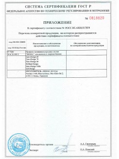2012.05.24 Пенза - Приложение к сертификату, Профили поливинилхлоридные системы Rehau с использованием кальций-цинкового стабилизатора.